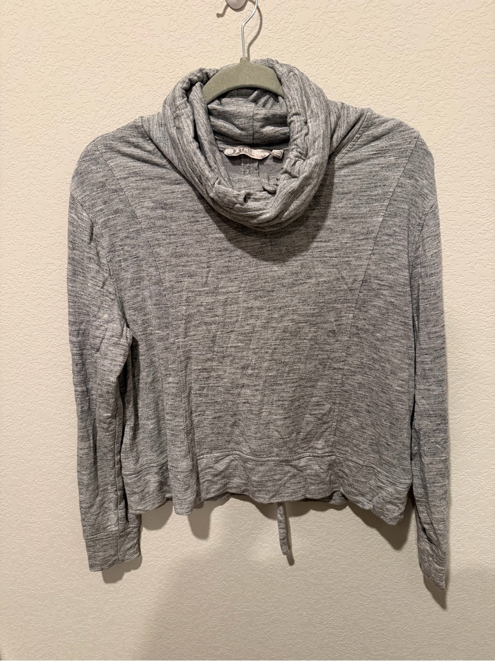 Athleta Heather Grey Cowl Neck Pullover